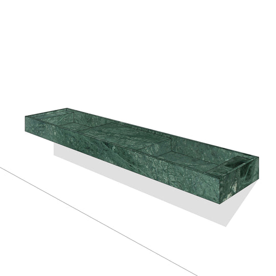 Houtmerk - Partout dubbele wastafel 200cm - Indian Green marmer - Natuursteen uit voorraad Houtmerk