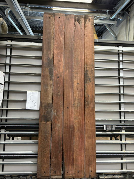 Houtmerk - Massief houten wagondelen 270x85cm - Oud Meranti Rustiek - SALE Werkbladen Houtmerk   
