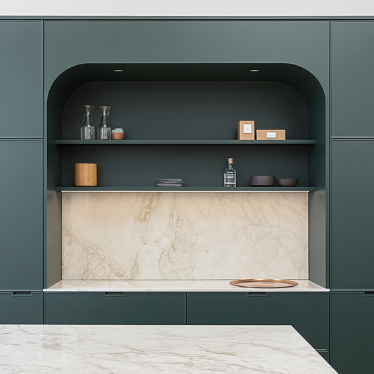 Houtmerk Ratio® - Nisbekleding Allure kleurlak - Rechte toog met ronde hoeken Houtmerk