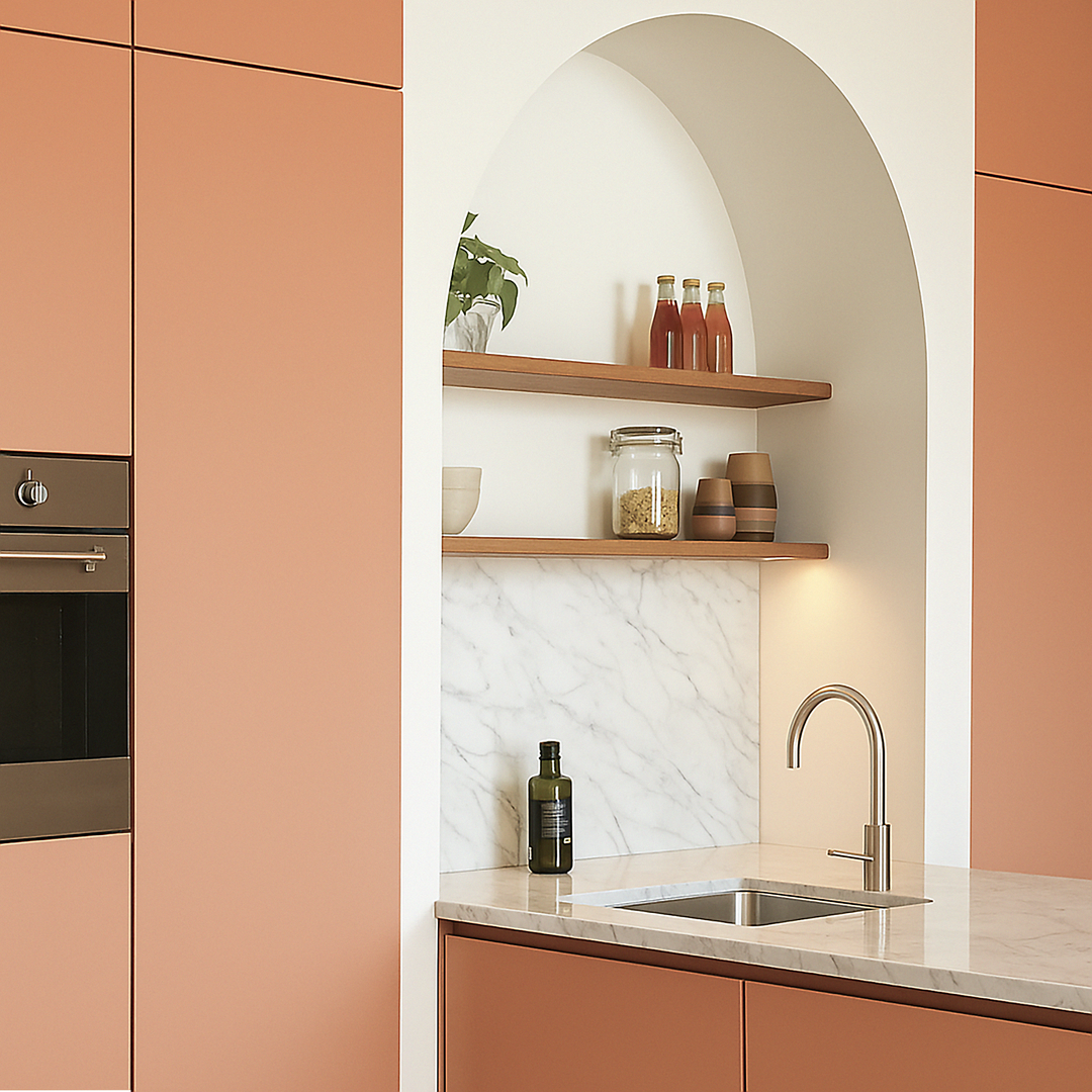 Houtmerk Ratio® - Nisbekleding Roma schilderklaar - Ronde toog met boogvorm Houtmerk