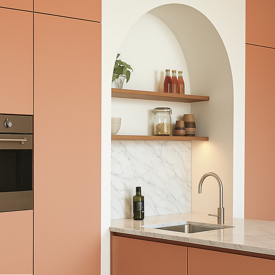 Houtmerk Ratio® - Nisbekleding Roma schilderklaar - Ronde toog met boogvorm Houtmerk