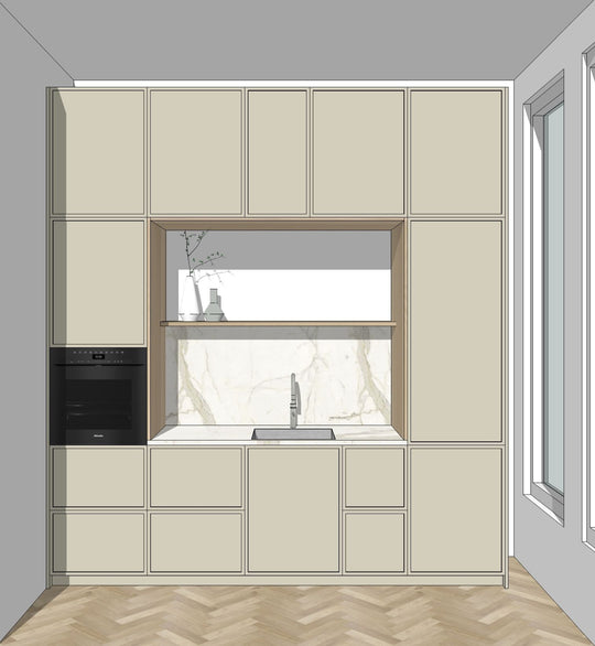 Ratio - Compositie 16 voor Kitchenplanner Kastcombinatie Houtmerk