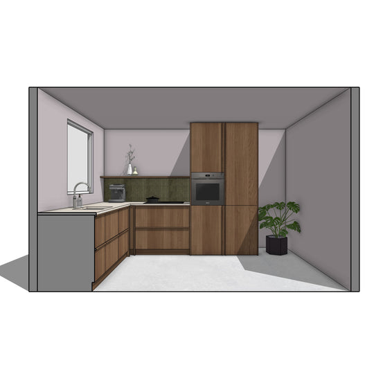 Ratio - Compositie 13 voor Kitchenplanner Kastcombinatie Houtmerk