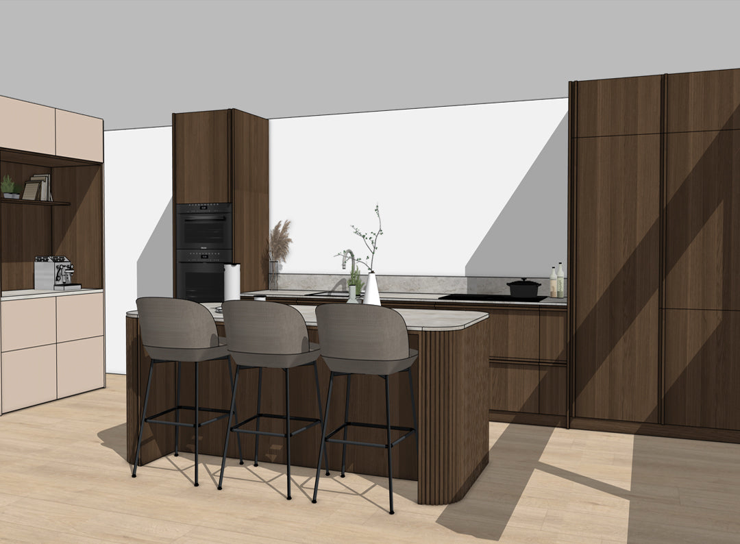 Ratio - Compositie 18 voor Kitchenplanner Kastcombinatie Houtmerk