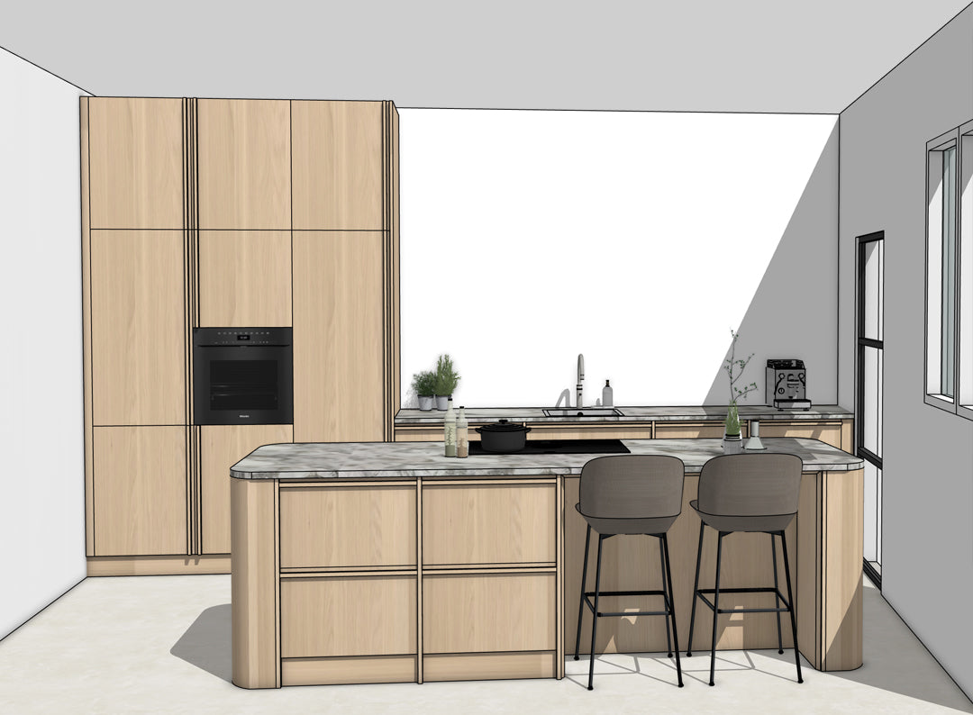 Ratio - Compositie 19 voor Kitchenplanner Kastcombinatie Houtmerk