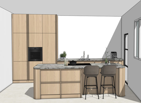 Ratio - Compositie 19 voor Kitchenplanner Kastcombinatie Houtmerk
