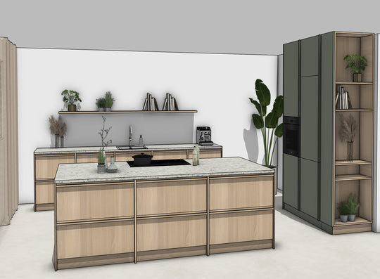 Ratio - Compositie 17 voor Kitchenplanner Kastcombinatie Houtmerk