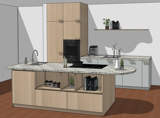 Ratio - Compositie 20 voor Kitchenplanner Kastcombinatie Houtmerk