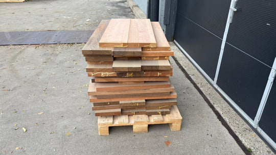 Houtmerk - Losse panelen massief hout bont - SALE Werkbladen houtmerk