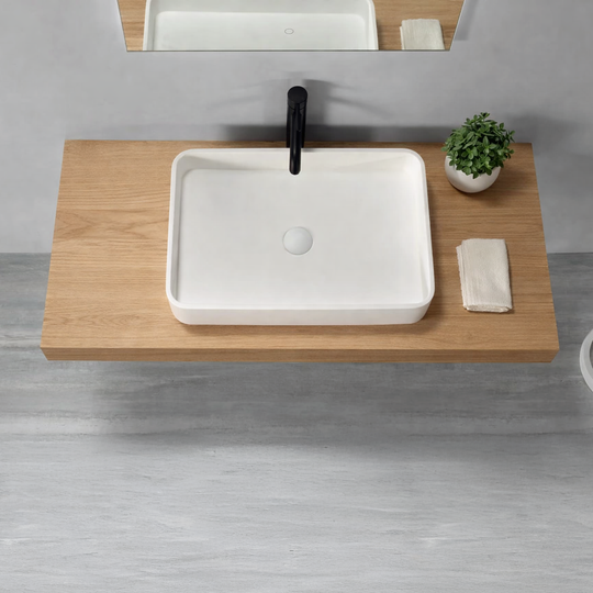 Houtmerk – Waskom Minus - Solid Surface rechthoek - SALE