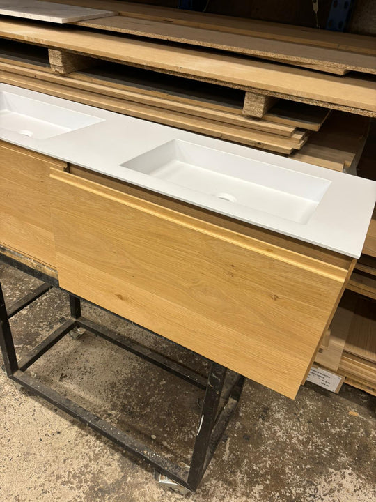 Houtmerk - Houten Badmeubel Lago met verzonken wastafel 150cm - Massief hout - SALE Badmeubels Houtmerk