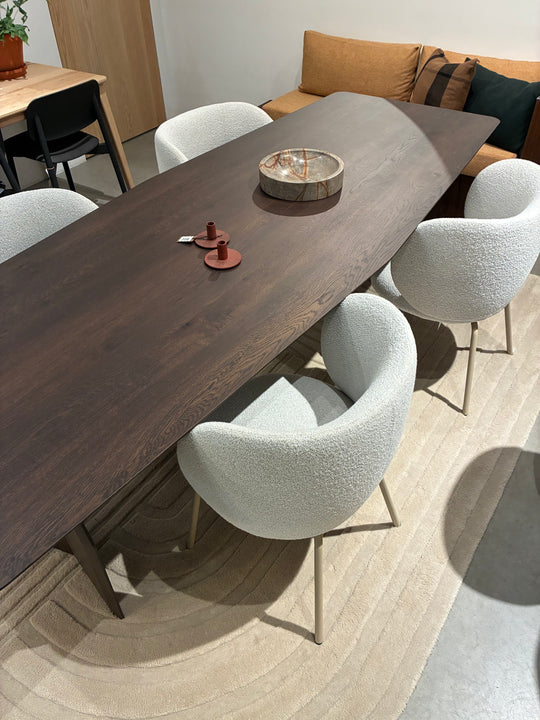 Ferm - Set 4 stuks Rico Dining Chair - Stoffering Soft Boucle Off White - SALE Stoelen Houtmerk