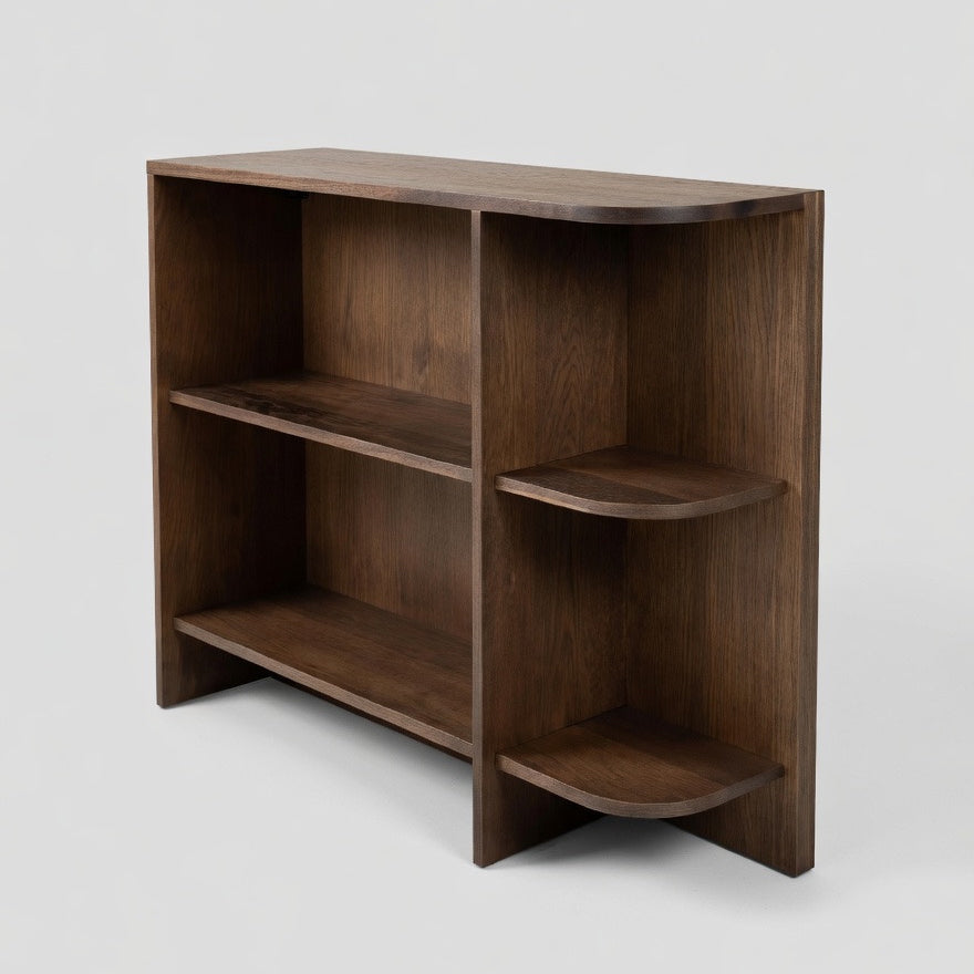 Houtmerk Ratio® - Vakkenkast Level - Lage eindkast massief hout Kasten Houtmerk