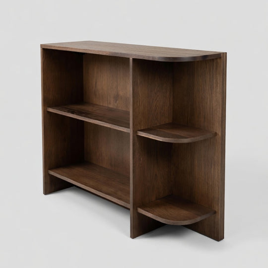 Houtmerk Ratio® - Vakkenkast Level - Lage eindkast massief hout Kasten Houtmerk