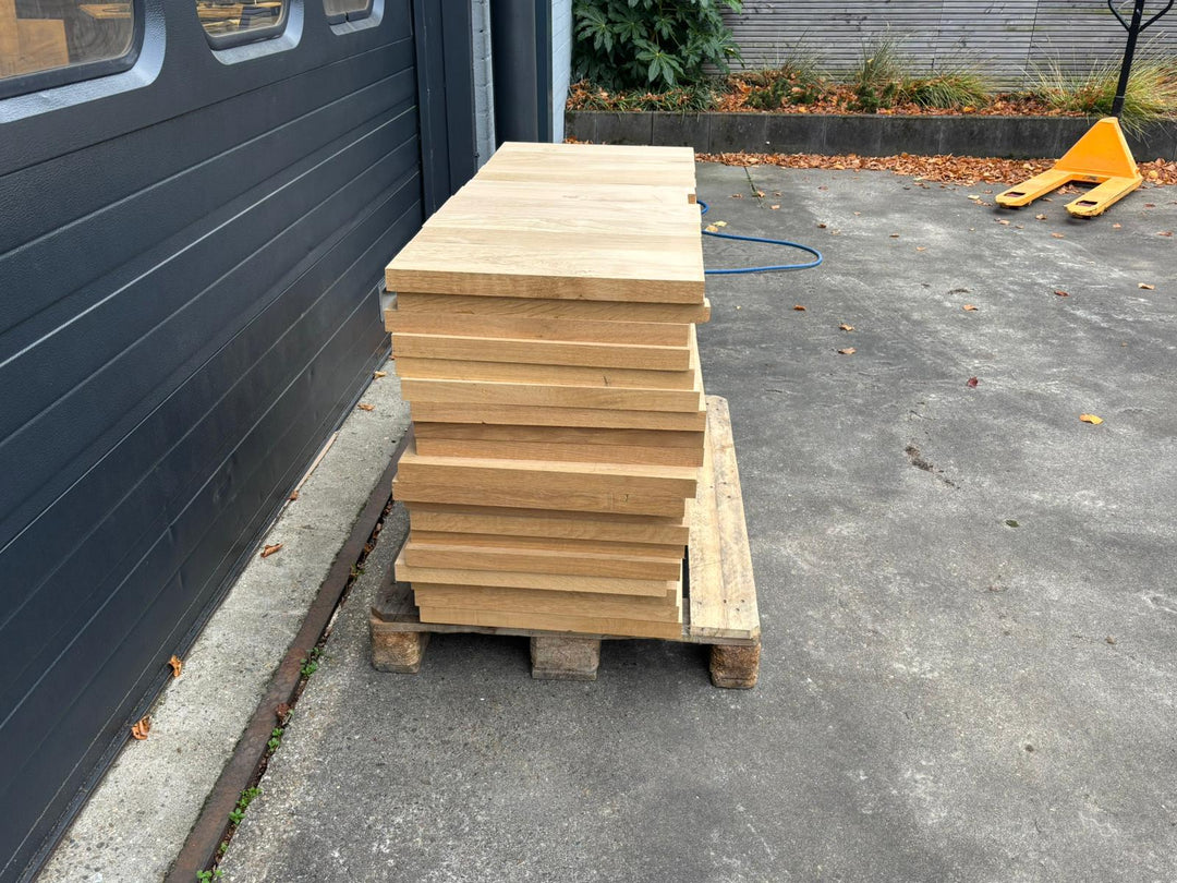 Houtmerk - Losse panelen massief eiken resthout 50x120cm - SALE Werkbladen houtmerk