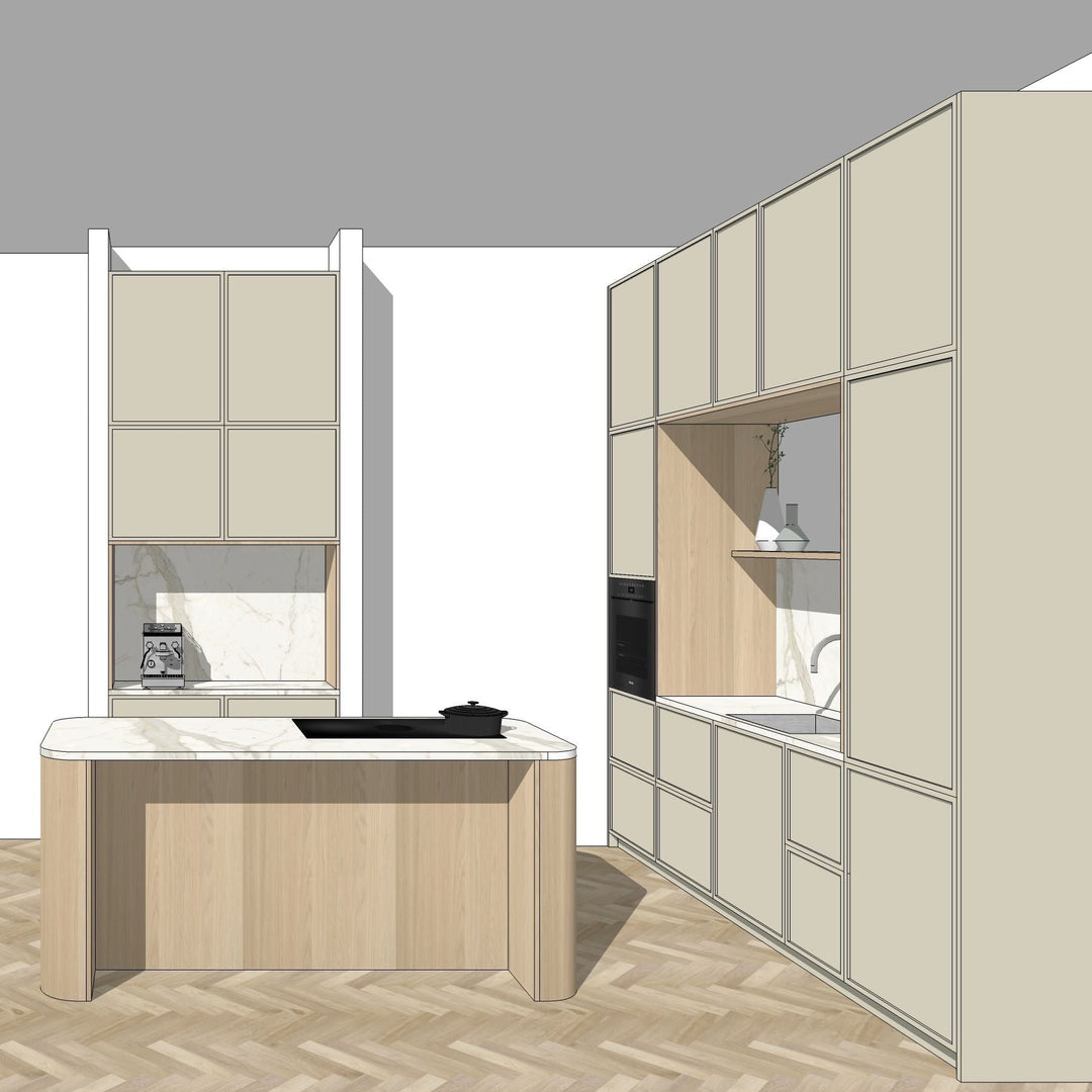 Ratio - Compositie 16 voor Kitchenplanner Kastcombinatie Houtmerk