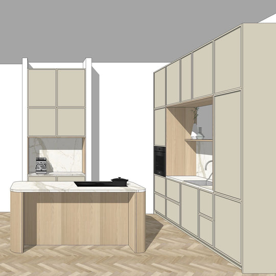 Ratio - Compositie 16 voor Kitchenplanner Kastcombinatie Houtmerk
