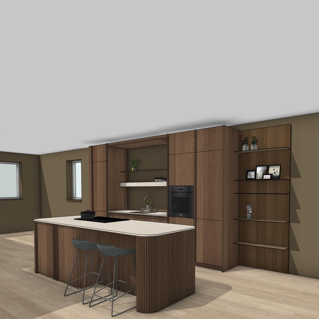 Ratio - Compositie 12 voor Kitchenplanner Kastcombinatie Houtmerk