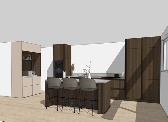 Ratio - Compositie 18 voor Kitchenplanner Kastcombinatie Houtmerk