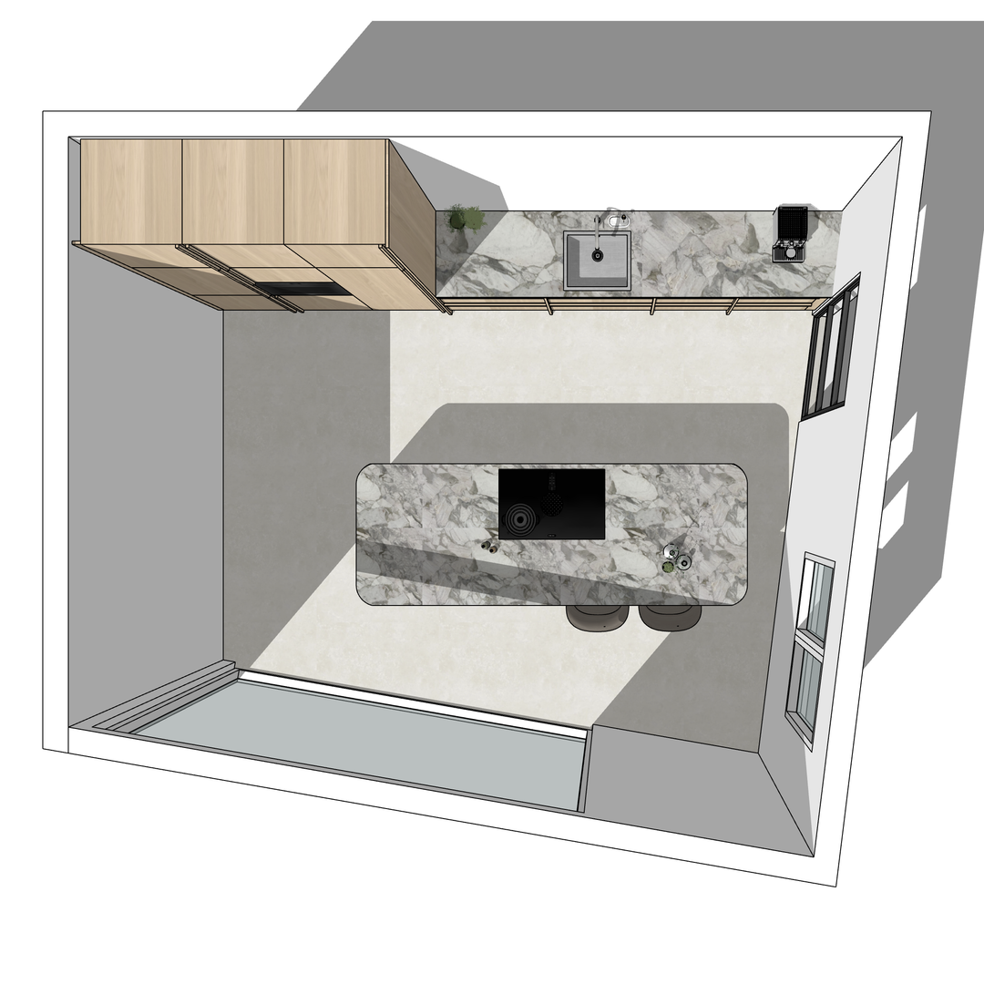 Ratio - Compositie 19 voor Kitchenplanner Kastcombinatie Houtmerk