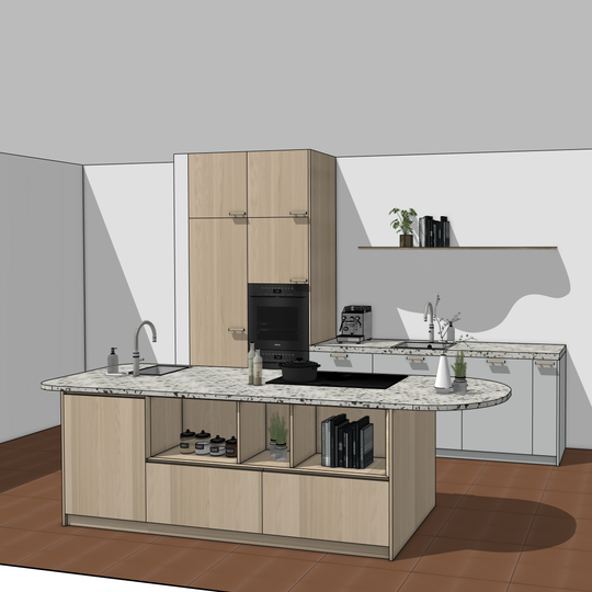 Ratio - Compositie 20 voor Kitchenplanner Kastcombinatie Houtmerk