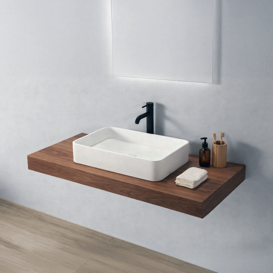 Houtmerk – Waskom Minus - Solid Surface rechthoek - SALE