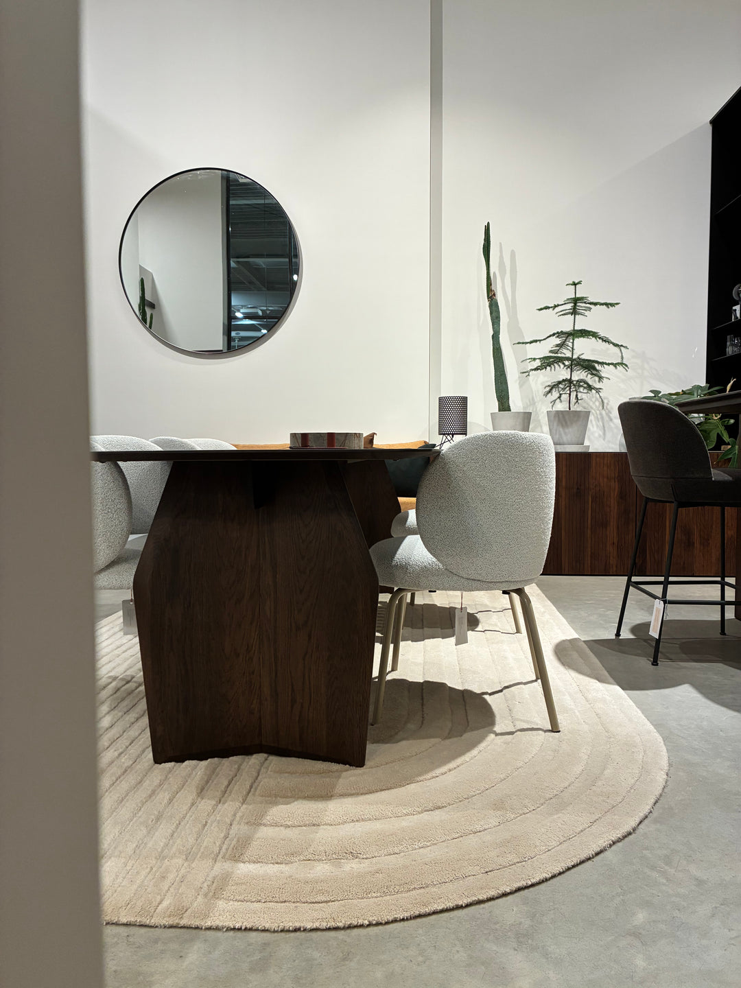 Ferm - Set 4 stuks Rico Dining Chair - Stoffering Soft Boucle Off White - SALE Stoelen Houtmerk