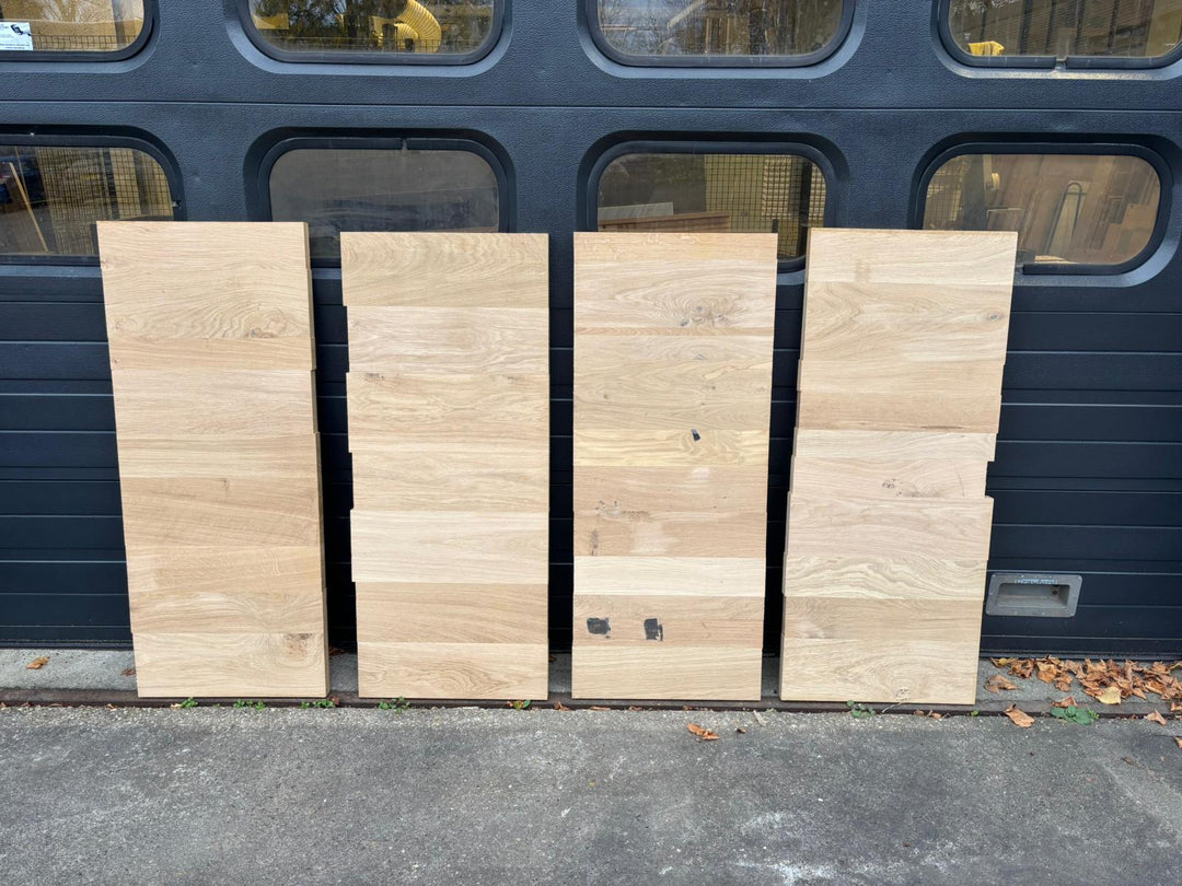 Houtmerk - Losse panelen massief eiken resthout 50x120cm - SALE Werkbladen houtmerk