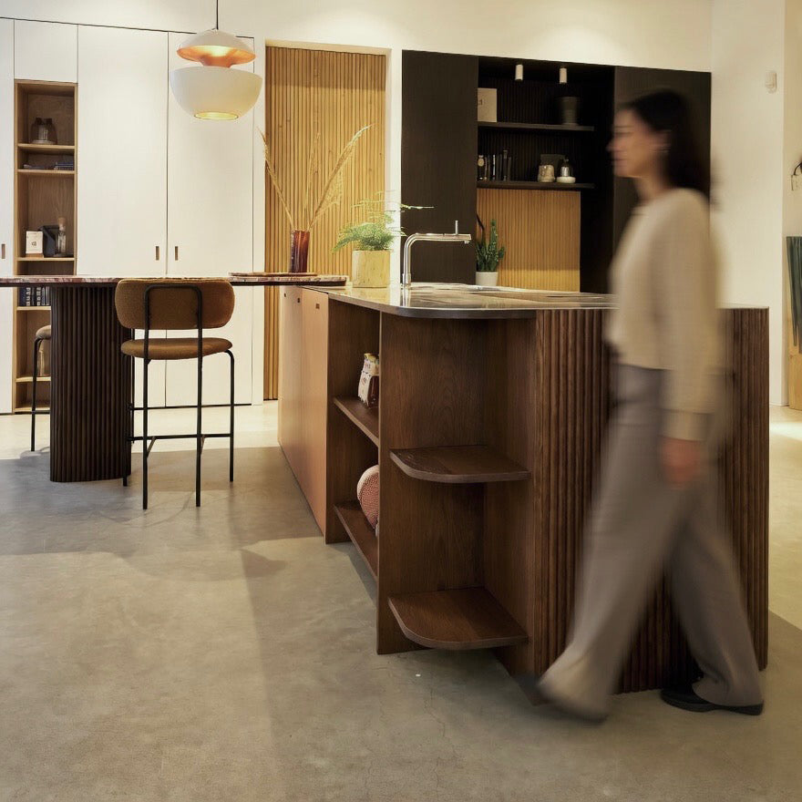 Houtmerk Ratio® - Vakkenkast Level - Lage eindkast massief hout Kasten Houtmerk