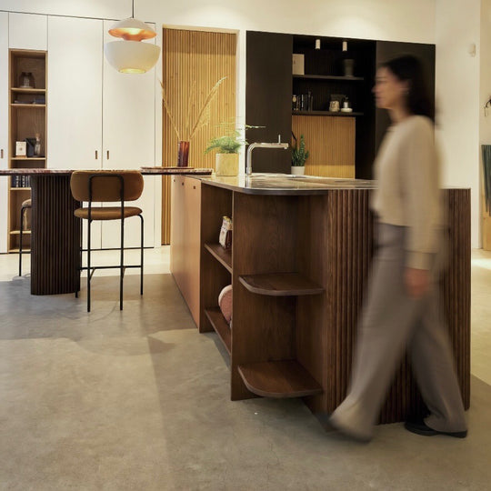 Houtmerk Ratio® - Vakkenkast Level - Lage eindkast massief hout Kasten Houtmerk