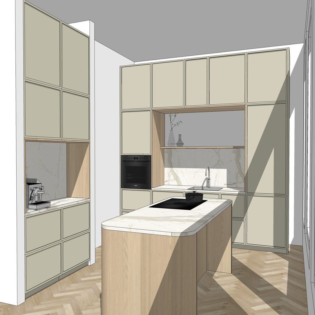Ratio - Compositie 16 voor Kitchenplanner Kastcombinatie Houtmerk