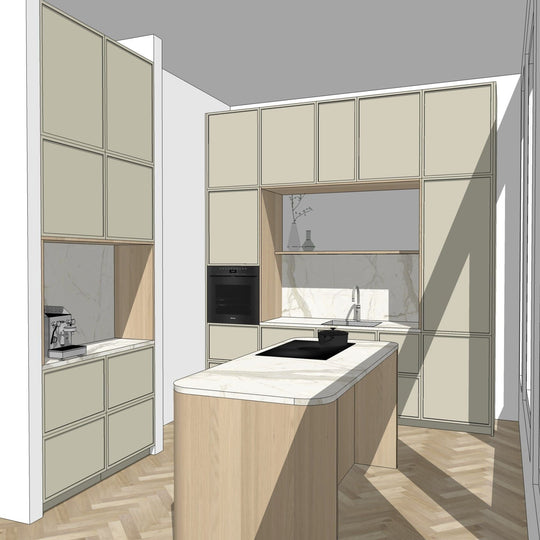 Ratio - Compositie 16 voor Kitchenplanner Kastcombinatie Houtmerk