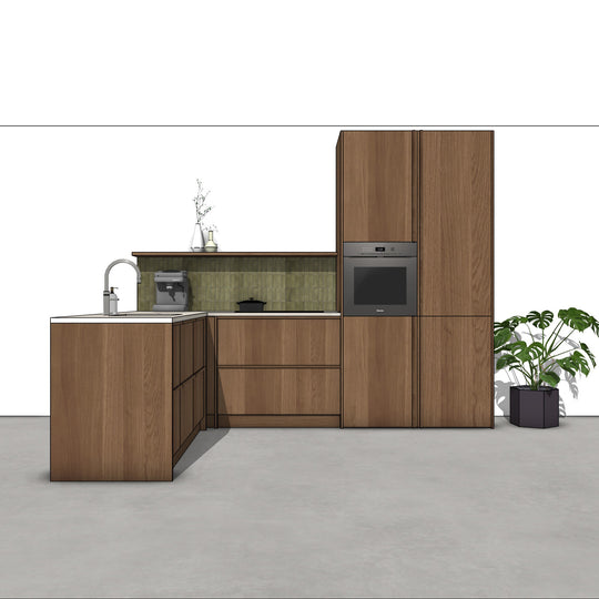 Ratio - Compositie 13 voor Kitchenplanner Kastcombinatie Houtmerk