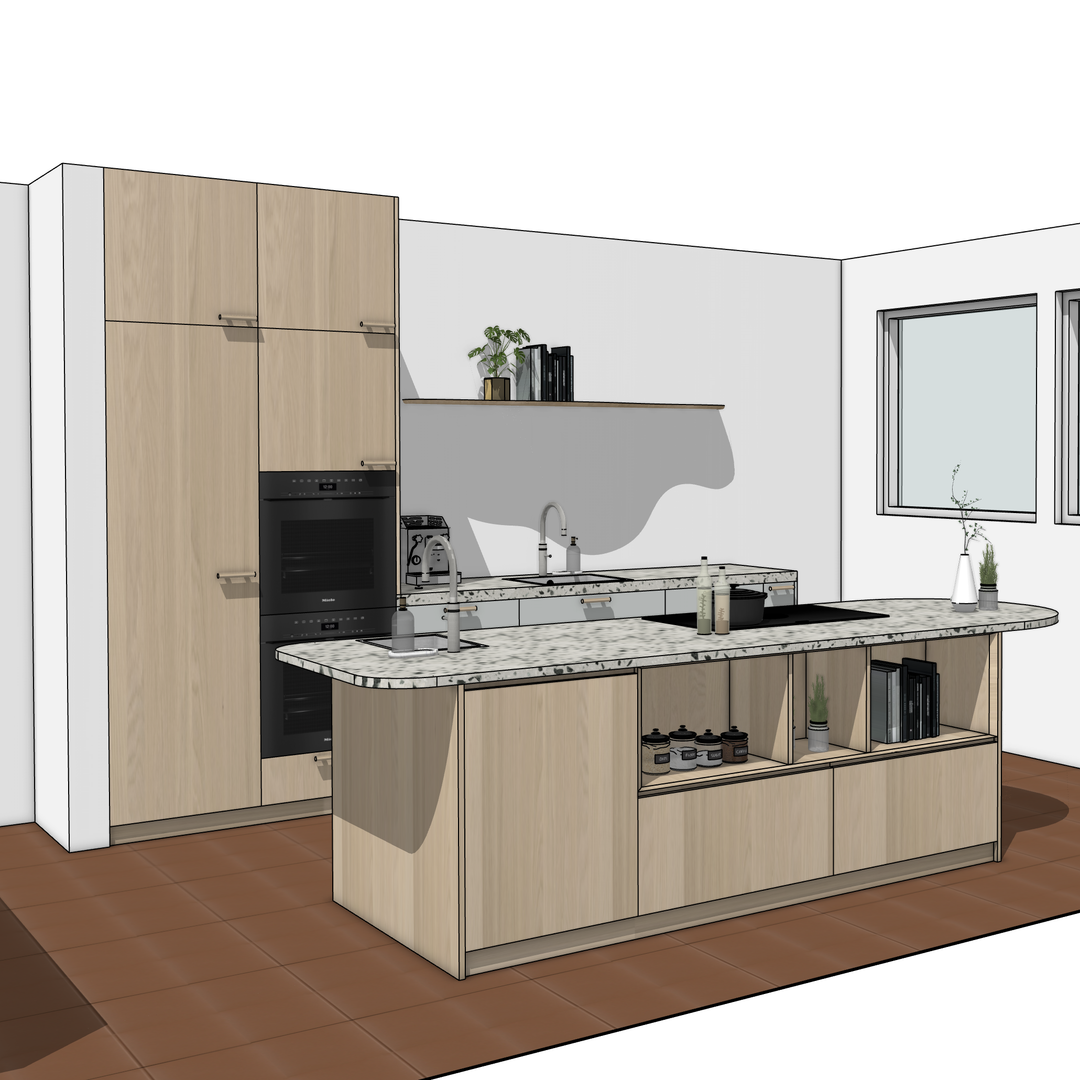 Ratio - Compositie 20 voor Kitchenplanner Kastcombinatie Houtmerk