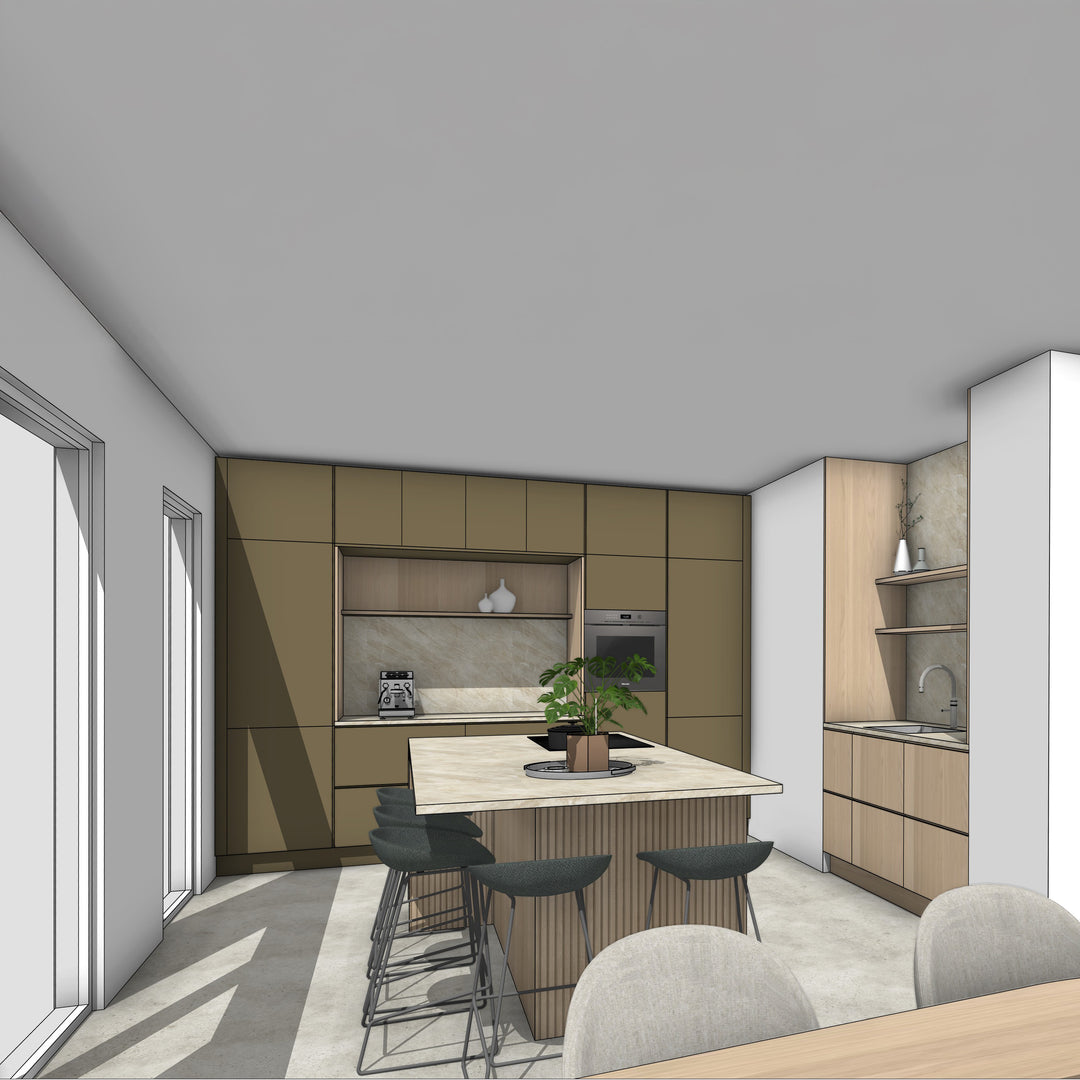 Ratio - Compositie 14 voor Kitchenplanner Kastcombinatie Houtmerk