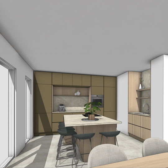 Ratio - Compositie 14 voor Kitchenplanner Kastcombinatie Houtmerk