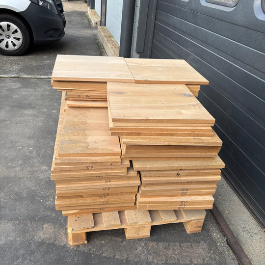 Houtmerk - Losse panelen massief eiken resthout 50-100cm - SALE Werkbladen houtmerk