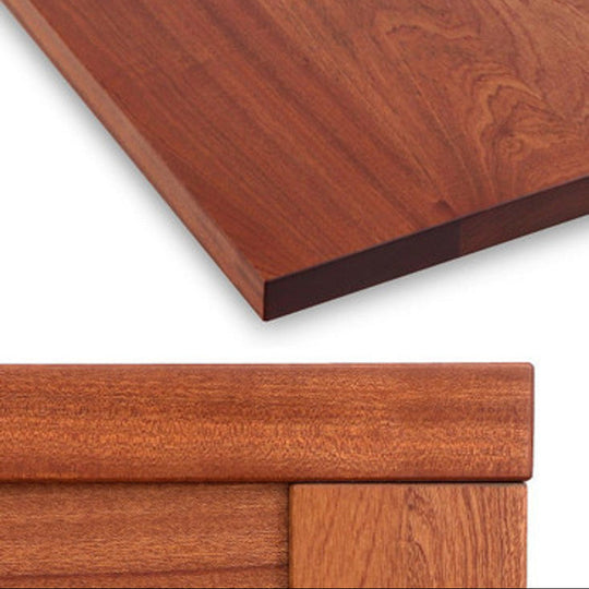 Houtmerk -  Massief houten werkblad op maat - Mahonie Sapeli doorgaande lamel