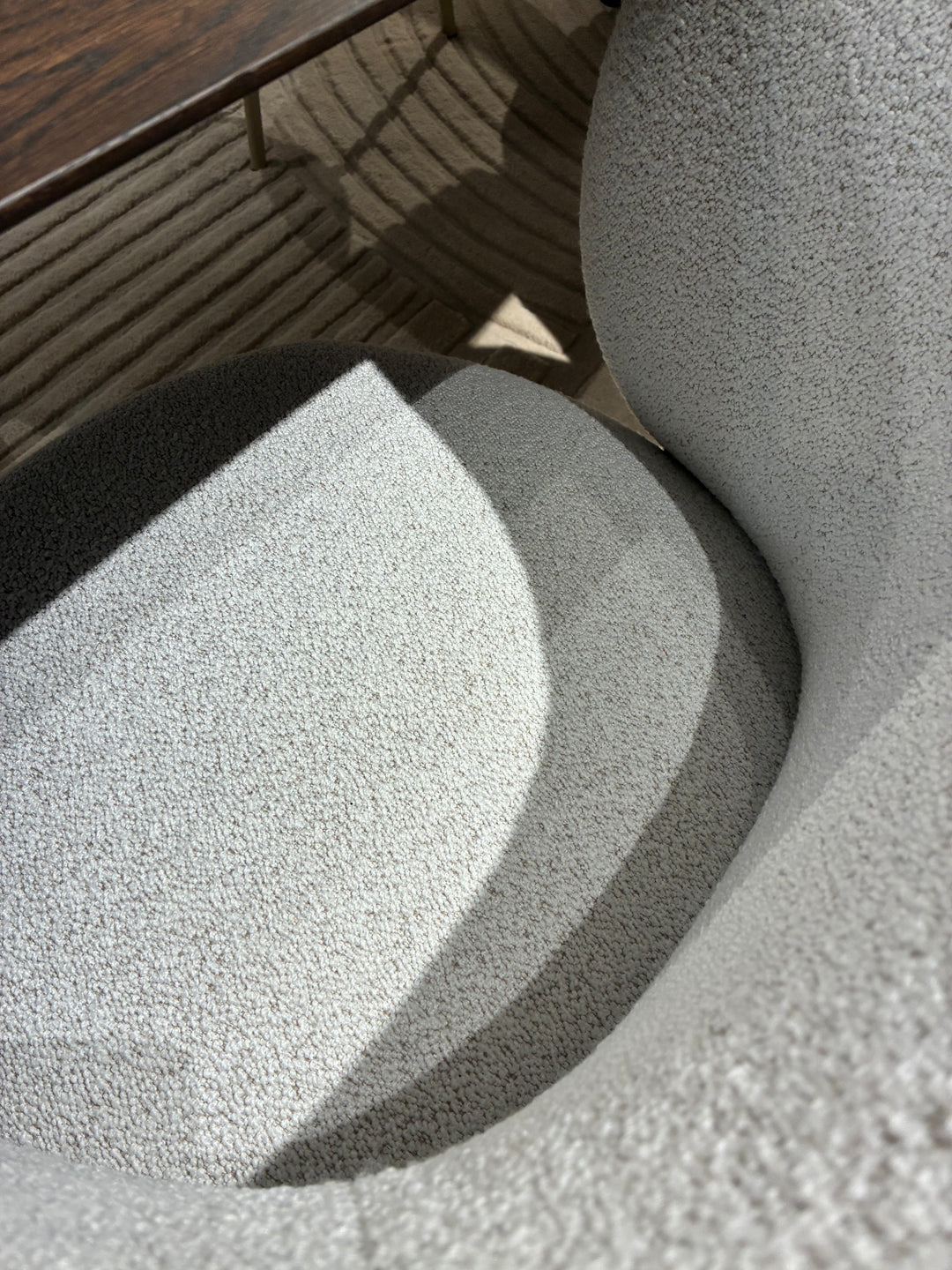 Ferm - Set 4 stuks Rico Dining Chair - Stoffering Soft Boucle Off White - SALE Stoelen Houtmerk