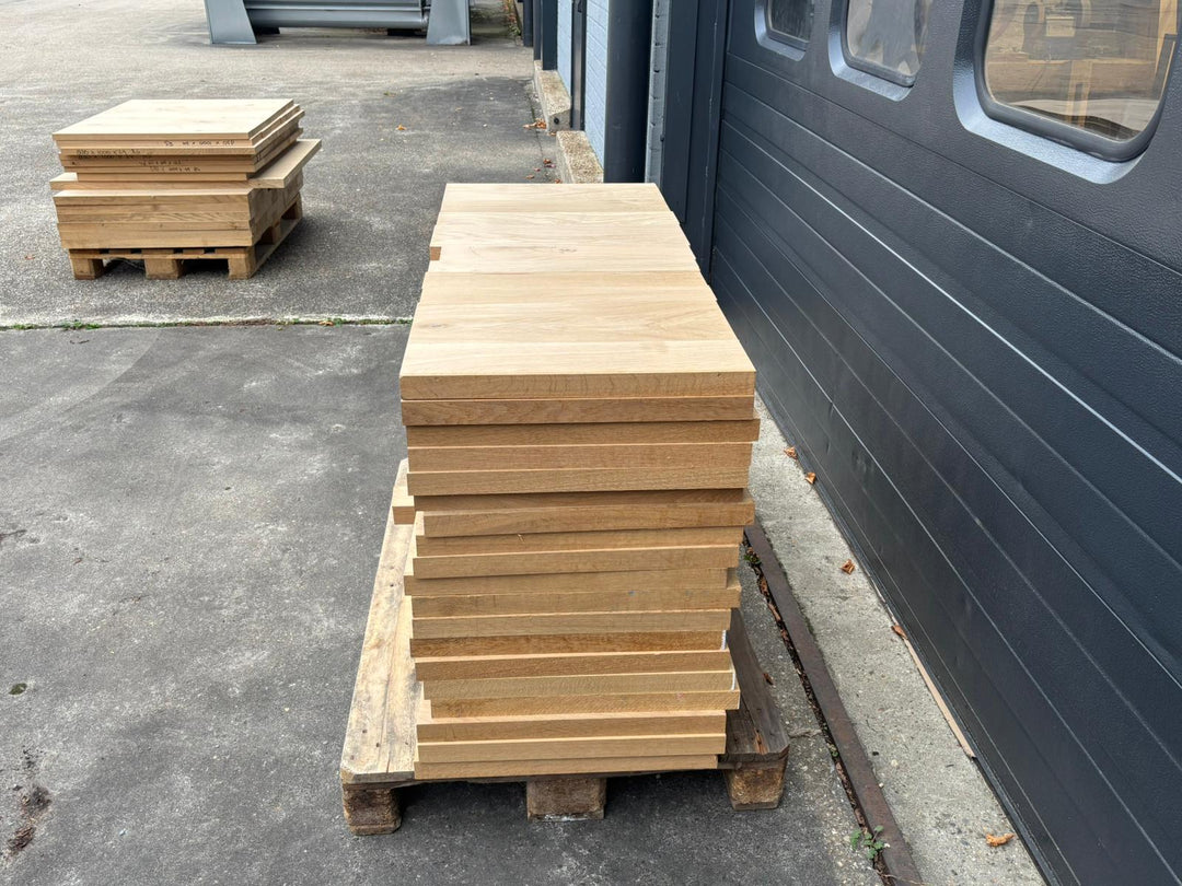 Houtmerk - Losse panelen massief eiken resthout 50x120cm - SALE Werkbladen houtmerk