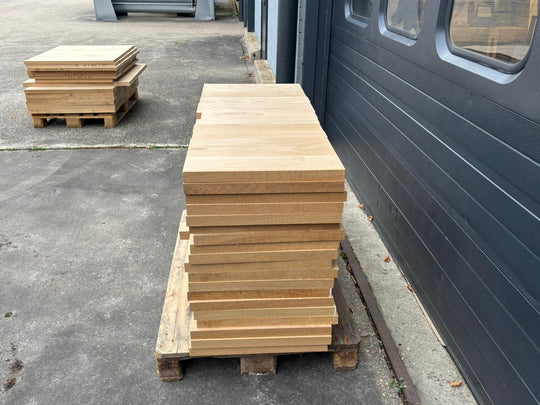Houtmerk - Losse panelen massief eiken resthout 50x120cm - SALE Werkbladen houtmerk