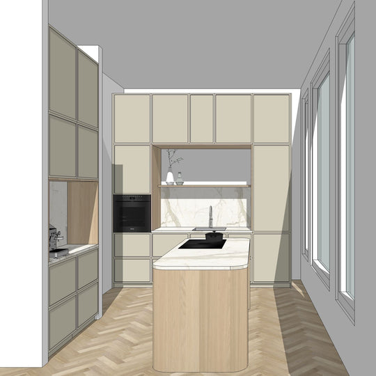 Ratio - Compositie 16 voor Kitchenplanner Kastcombinatie Houtmerk