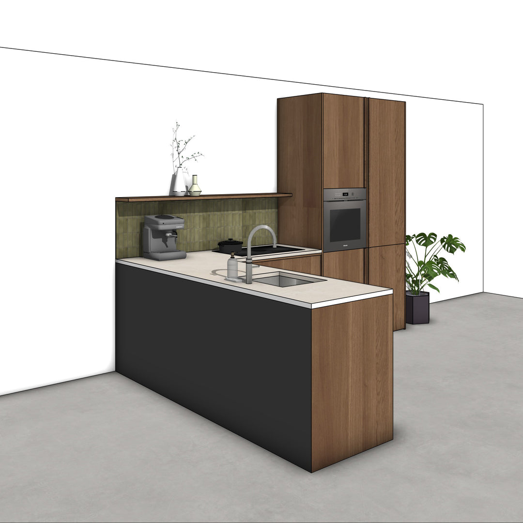 Ratio - Compositie 13 voor Kitchenplanner Kastcombinatie Houtmerk