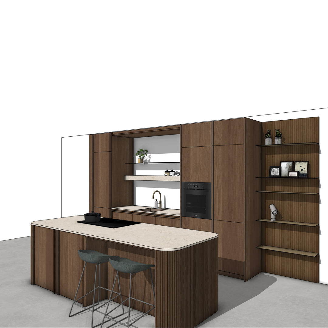 Ratio - Compositie 12 voor Kitchenplanner Kastcombinatie Houtmerk