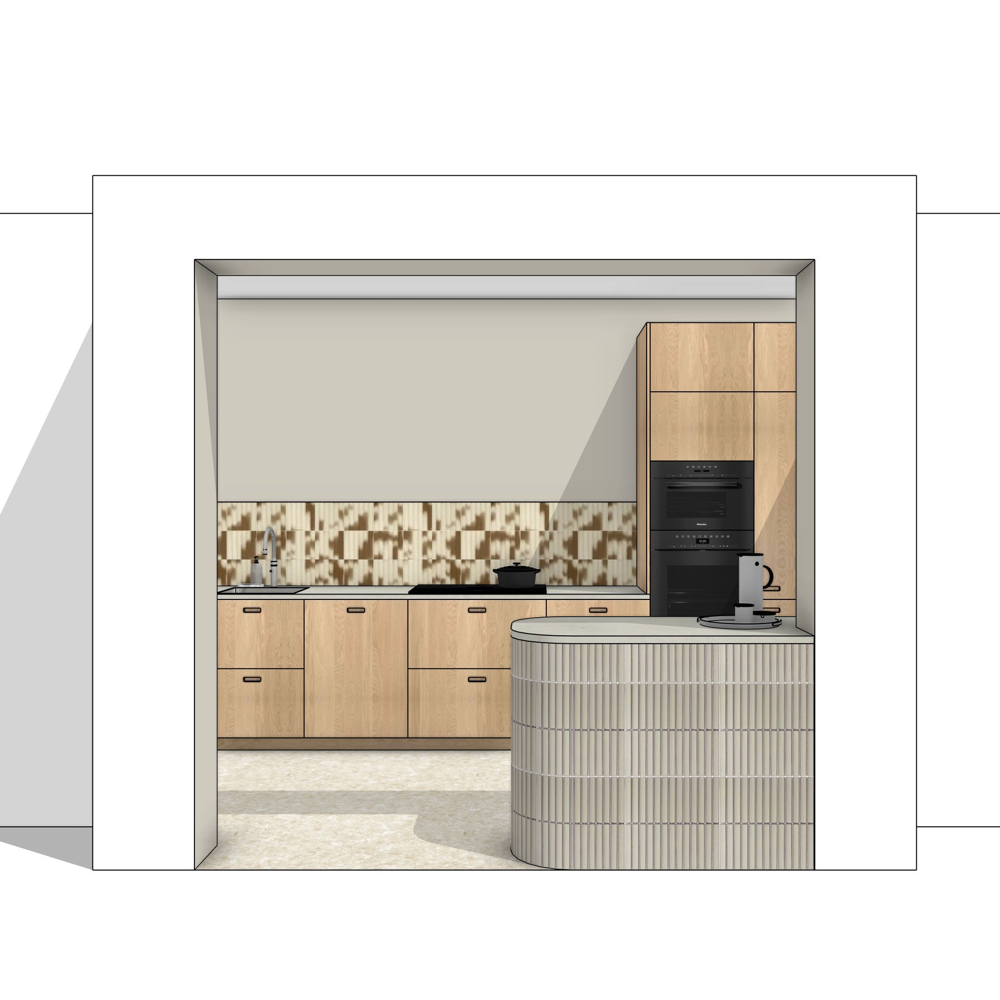 Ratio - Compositie 11 voor Kitchenplanner Kastcombinatie Houtmerk
