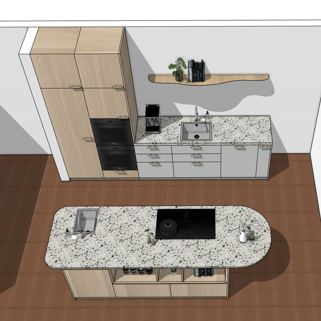 Ratio - Compositie 20 voor Kitchenplanner Kastcombinatie Houtmerk