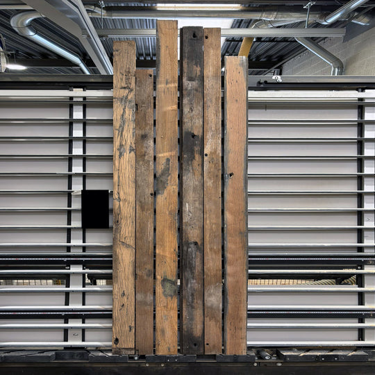 Houtmerk - Massief houten wagondelen 233x100cm - Oud Eiken en Meranti Rustiek - SALE Werkbladen Houtmerk   