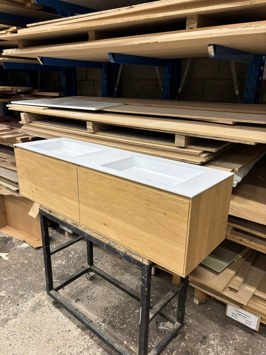 Houtmerk - Houten Badmeubel Lago met verzonken wastafel 150cm - Massief hout - SALE Badmeubels Houtmerk