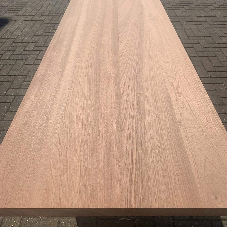 Houtmerk -  Massief houten werkblad op maat - Mahonie Sapeli doorgaande lamel