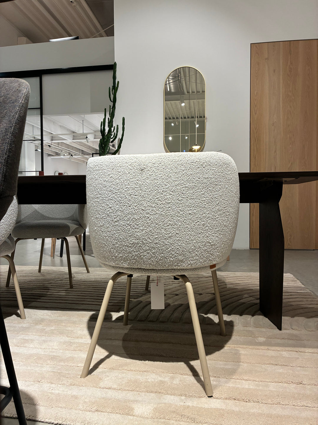 Ferm - Set 4 stuks Rico Dining Chair - Stoffering Soft Boucle Off White - SALE Stoelen Houtmerk